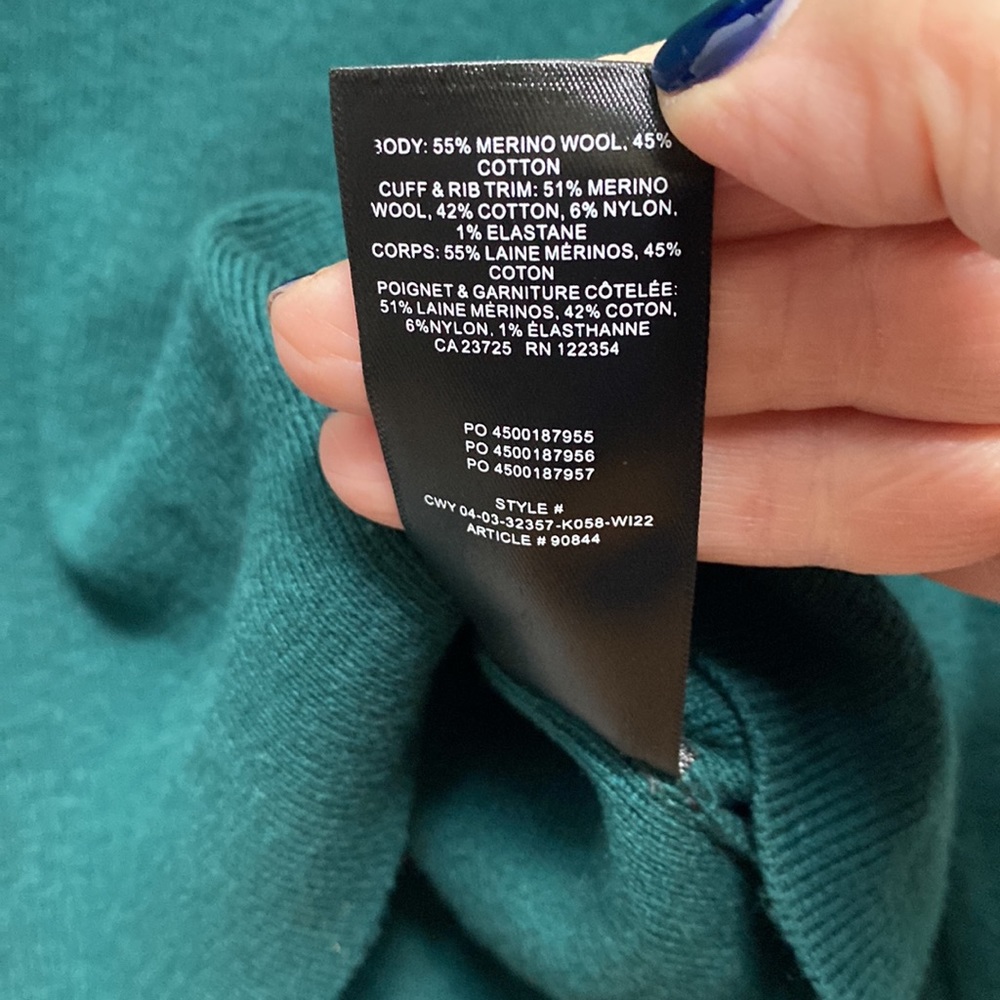 ❗️SOLD❗️Wilfred Green Long Sleeve Crop Turtleneck Rebecca  Sweater Size M - Picture 9 of 9